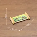 Miniature horse scroll painting for dollhouse decor, size measures 5.2x2.8x0.5cm in resin - Eight Horses Painting / 5.2x2.8x0.5cm