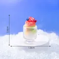 Miniature summer rainbow ice cream cup toy for DIY micro-landscape decoration, 3.4cm high - 3.4x1.8cm