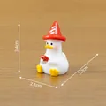 Miniature cute duck figurine with red hat and dimensions for desk ornament decoration - Relaxing Duck / Roadblock Duck