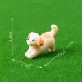 Adorable miniature beige puppy figurine for DIY micro landscape garden decor set - Style 4 / Stretching