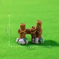 Miniature resin wood fence and stone bridge for micro landscape garden DIY decor - 3# Wood Fence