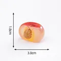 Detailed micro landscape half-cut peach resin charm for DIY decor, 3.0x1.8cm size - Flat Peach