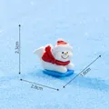 Miniature figurine de bonhomme de neige sur luge bleue, dimensions 2,8x2,3x1,6cm - Bonhomme de Neige à Ski Prosterné / 4# Ski