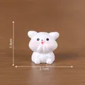 Miniature cute happy white dog figurine 1.9cm tall for DIY dollhouse micro landscape decor - 2.1x1.9cm
