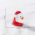 Cute miniature Christmas duck figurine with Santa hat for micro landscape DIY decor - 2# Bearded Santa Duck / 2.2x1.9cm