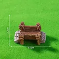 Miniature brown resin log bridge figurine for fairy garden landscape DIY decoration 4.9cm - 4# Long Bridge