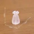 Miniatur-Puppenhaus-Vase in Perlorosa, transluzent, für DIY-Mikrolandschaftsdekoration - Frischer Plissierter Vasenstil (C2755) / Höhe 2,5 cm / Vase Stil 1