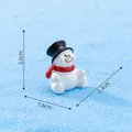 Figurine de bonhomme de neige miniature avec écharpe rouge et chapeau noir, 2,6 cm - 3# Haut-de-forme Noir