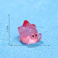 Luminous pink resin crab figurine miniature for DIY crafts, measuring 2.3cm x 1.7cm. - Hermit Crab / Pink