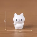 Adorabile statuetta di gatto in resina bianca, 2 cm, per decorazioni casa delle bambole DIY - 2x1.5cm
