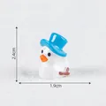 Miniature white snowman duck figurine with blue top hat, 1.9x2.4cm DIY ornament - 3# Snowman Duck / 2.4x1.9cm