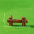 Miniature brown resin garden fence ornament, 5.1x2.5cm DIY landscape decor accessory - 5# Corner Fence