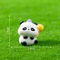 Cute miniature panda figurine for DIY micro landscape garden decoration 2.5x2.8cm - Wearing Hat