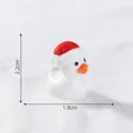 Miniature white resin Christmas duck figurine with Santa hat for DIY micro landscape decor - 4# Christmas Hat Duck / 2.2x1.9cm