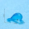 Blauwe doorschijnende walvis micro landschap figuur, 3,3x1,8 cm, aquarium decoratie - Grote Blauwe Vinvis