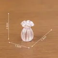 Miniatur-Puppenhausvase in Perlrosa mit vertikalen Streifen, Höhe 2,3 cm. Deko-Zubehör. - Wellenförmiger Plissierter Mundstil (C2755) / Höhe 2.3cm / Vase Stil 3