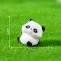 Cute miniature panda figurine for micro landscape DIY decoration, size 2.2cm x 2.2cm - Reclining Pose
