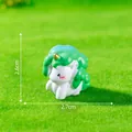 Miniature white unicorn figurine with green hair for DIY micro landscape gardens - Happy Unicorn