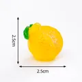 Yellow resin miniature half-cut lemon ornament with 2.5cm dimensions for DIY crafts - Mandarin