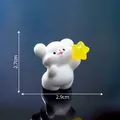 Adorable mini figurine de chiot blanc tenant une étoile jaune, 2,7cm x 2,9cm - Attrapant l'Étoile (6#)