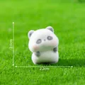 Tiny flocked panda figurine for micro landscapes, height 2.6cm width 2.2cm - 1# Hugging Style / 2.6x2.2cm