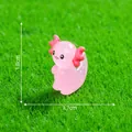 Miniature pink axolotl resin figurine for micro landscape DIY aquarium decoration - 1.8cmx1.7cm / Pink