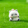 Miniature cute flocked panda figurine for DIY decor measuring 2.3cm by 2.5cm size - 2# Apple On Head / 2.5x2.3cm