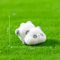 Miniature flocked panda figurine for micro-landscape DIY decoration, 1.7cm x 2.5cm - 3# Pouncing Style / 1.7x2.5cm