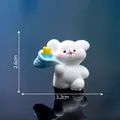 Petite figurine de chiot blanc mignon pour décor DIY, dimensions 3,2 cm x 2,6 cm - Pêchant l'Étoile (9#)