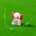 Miniature pink axolotl figurine holding 'To My Love' sign for micro landscape decor - Axolotl / 1 Piece