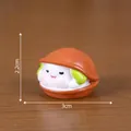 Adorable puppy figurine inside a brown macaron bun for micro landscape, 3cm width - Dorayaki Style