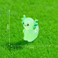Luminous green axolotl miniature resin ornament for DIY micro landscape garden decor - 1.8cmx1.7cm / Green