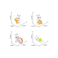 Set of 4 cute resin rabbit figurines for micro landscapes with detailed size markings - Happy Bunny Set / 4Pcs Set