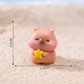 Adorable miniature resin capybara figurine holding a yellow star, size 2.5cm x 2.2cm - Holding Star Style