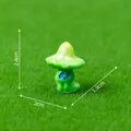 Figurine miniature de champignon fantôme d'Halloween verte, taille 2,4 x 2 x 1,9 cm - Champignon Venimeux (3#)