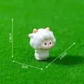 Cute white cartoon sheep figurine for DIY micro landscape garden decoration 2.8cm - Hugging Lamb