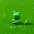 Miniature green resin frog figurine holding Best Friend sign for DIY micro landscape decor - Frog / 1 Piece