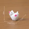 Miniature cute white cat figurine with pink spots for dollhouse and desk decoration - Heart Pose (Side Lying) / 1.8x2.1x1.1cm / 3# Heart Cat (White with Pink Spots)
