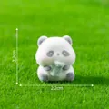 Süße beflockte Pandafigur mit Bambus, 2.3cm Miniatur-Landschafts-Schreibtischdeko - 5# Hält Bambus