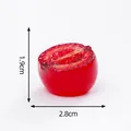 Miniature red half-cut fruit figurine for DIY crafts, size 2.8cm width and 1.9cm height - Cranberry