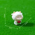 Cute miniature sheep figurine with watermelon detail for DIY fairy garden decor kit - Melon Eating Lamb
