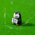 Miniature penguin figurine with 'Best Self' sign for micro landscape DIY decor - Penguin / 1 Piece