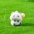Süße kleine beflockte Panda-Figur für DIY-Mikrolandschaft-Deko, Größe 2,5 cm x 2,8 cm. - 6# Trägt Zylinder