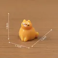 Miniature cute fat orange cat resin figurine for micro landscape DIY dollhouse decoration - Fat Cat Pose (Round Sitting) / 1.8x1.7x1.6cm / 4# Super Fat Cat (Orange)