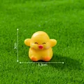 Detailed view of a cute miniature yellow chick figurine with size labels 3cm by 3.3cm - Little Yellow Duck Style / 1# Yellow Duck