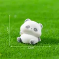 Miniatur beflockte Panda-Figur für DIY-Mikrolandschaft Dekoration, 2.2cm x 2.2cm - 7# Liegende Pose