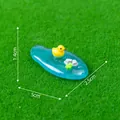 Miniature yellow duck swimming in a blue pond resin figurine for DIY micro landscape decor - Yellow Duck Style (2#) / 5x2.5x1.4cm