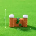 Miniature red brick wall ornament with moss for fairy gardens and terrariums, 3.7x2.5cm - 13# Brick Fence