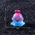 Cute purple and blue gradient mini ghost monster figurine with heart decor 3cm size - Happy Monster / Single Piece