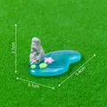 Miniature pond figurine with rock and flower for DIY garden decor - Rockery Style (3#) / 5.4x3.1x2.7cm